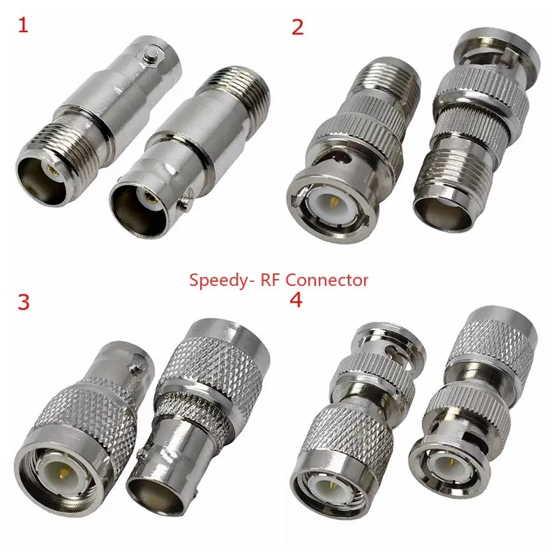 

2pcs/lot Q9 BNC To TNC Male Plug&Female Jack Straight Connector TNC To BNC Male Female Coaxial RF Adapter Brass Nickel Plated
