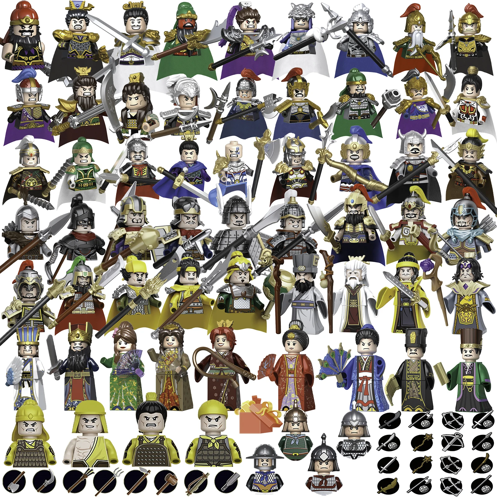 Chinese History The Three Kingdoms War Fgiure Heroic Soldier Moc Weapon Sword Models Kids Blocks Toys Gift Boys Girls Juguetes
Chinese History The Three Kingdoms War Fgiure Heroic Soldier Moc Weapon Sword Models Kids Blocks Toys Gift Boys Girls Juguetes
