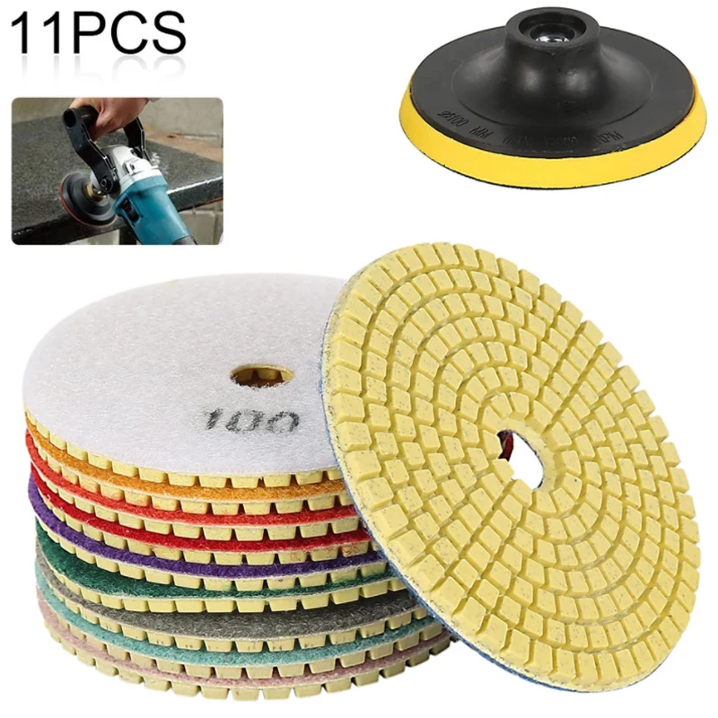 11PCS 4inch Wet Diamond Polishing Pads 100mm Sanding Grinding Disc Tile Marble Granite Polisher Flexible Stone Ceramic Hand Tool
11PCS 4inch Wet Diamond Polishing Pads 100mm Sanding Grinding Disc Tile Marble Granite Polisher Flexible Stone Ceramic Hand Tool