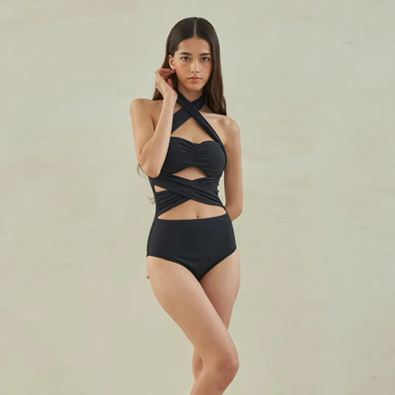 

Swimsuit Women 2024 Bikini Outing Beachwear Swimwear High Waist Sexy Korean Skinny For Beach Vacation Polyester Spandex Solid