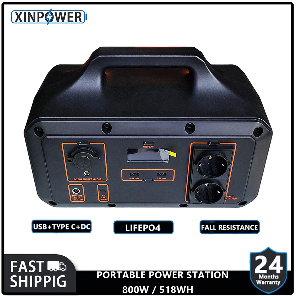 XINPOWER Large capacity Portable Power Station LiFePO4 Solar Generator 800W 518WH Emergency Power Supply Outdoor Camping RV Home
XINPOWER Large capacity Portable Power Station LiFePO4 Solar Generator 800W 518WH Emergency Power Supply Outdoor Camping RV Home