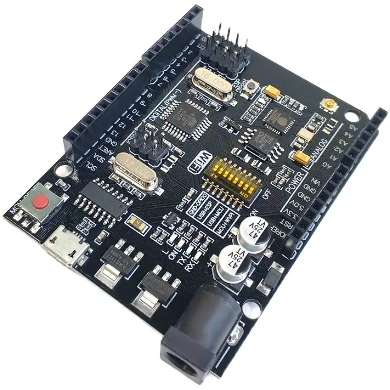 Плата разработки Wi-Fi R3 ATmega328P + ESP8266 CH340 (32 Мб памяти) 6В-9В Φ CH340G для Arduino UNO NodeMCU WeMos One
Плата разработки Wi-Fi R3 ATmega328P + ESP8266 CH340 (32 Мб памяти) 6В-9В Φ CH340G для Arduino UNO NodeMCU WeMos One