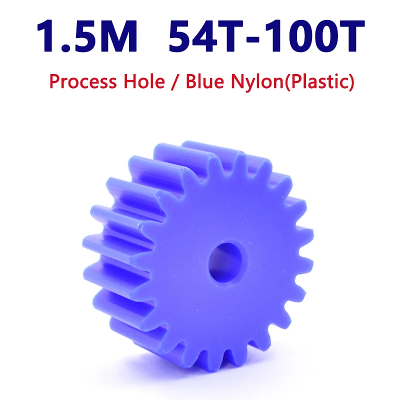 

1pc 54T-100T 1.5M Blue Nylon Spur Gear 54 55 56 58 60 62 64 65 66 68 70 72 75 80 90 100 Teeth Plastic Flat Plane Drive Gears