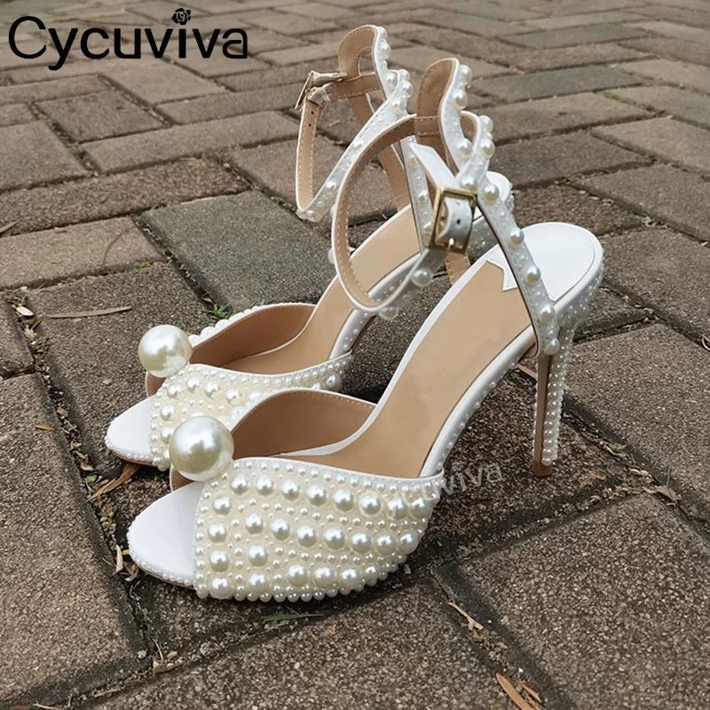 White Full Pearls Sandals Women Beaded Shinny Party Bridal Shoes High Heels Summer Sandals Shallow Runway Designer Shoes Woman
White Full Pearls Sandals Women Beaded Shinny Party Bridal Shoes High Heels Summer Sandals Shallow Runway Designer Shoes Woman