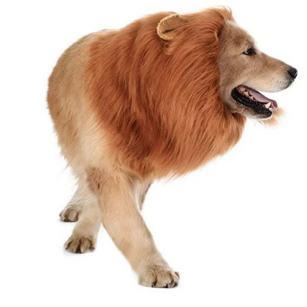 

Fake Lion Mane for Dogs Soft Faux Fur Dog Lion Mane Costume with Adjustable Head Circumference for Pet Halloween Prop Birthday