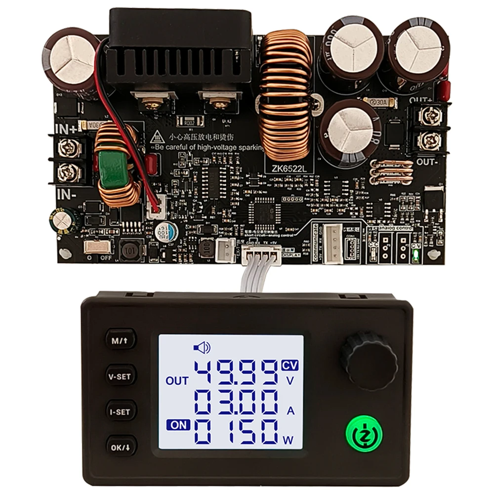 

ZK-6522 CNC Step-down DC Adjustable Regulated Power Supply Constant Voltage and Constant Current Module 22A/1400W Buck Module