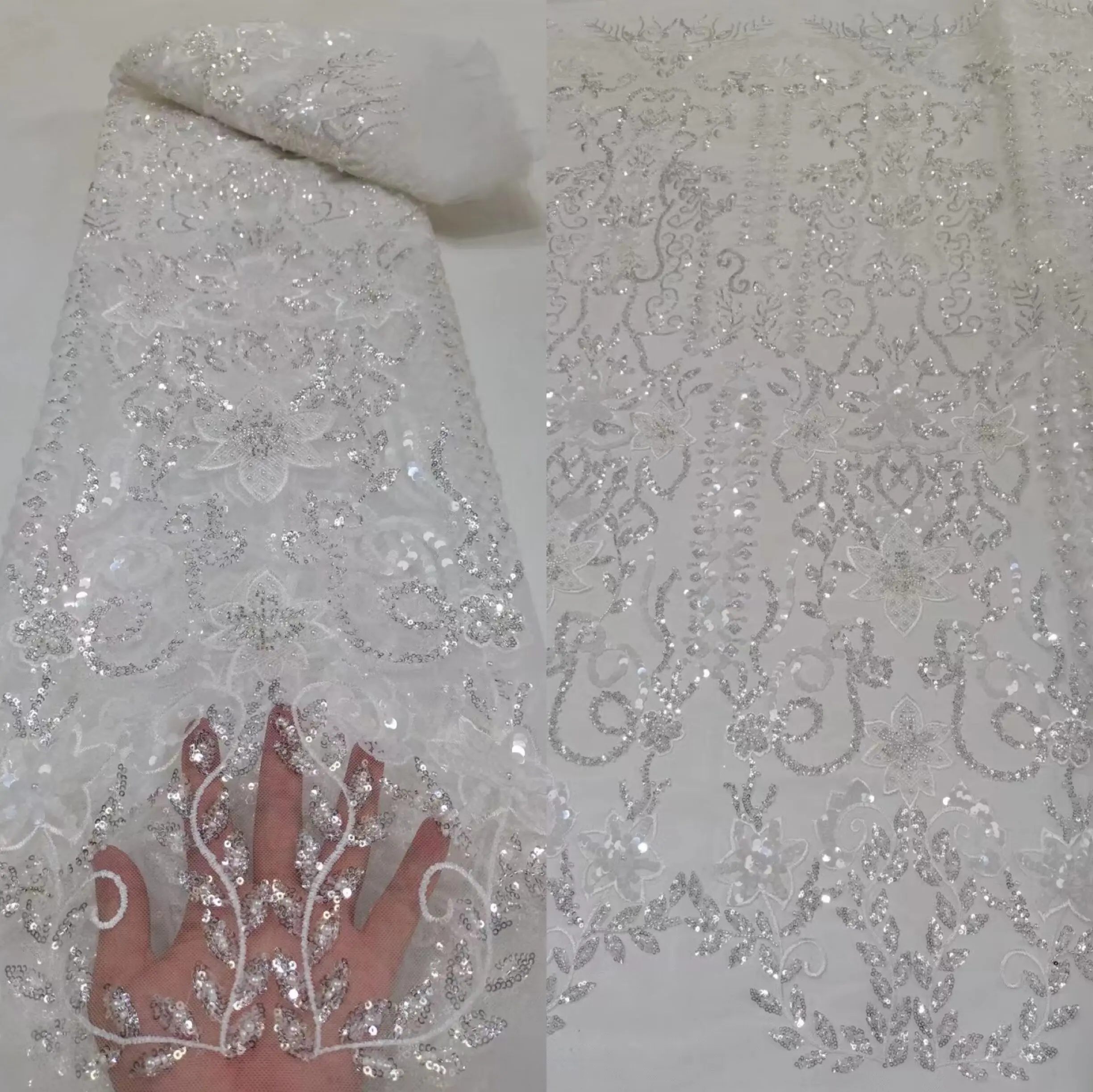 High Quality Sequin and beads SYJ-1222629 Lace Fabric Embroidery African Tulle Lace Fabric For Party Dress
High Quality Sequin and beads SYJ-1222629 Lace Fabric Embroidery African Tulle Lace Fabric For Party Dress