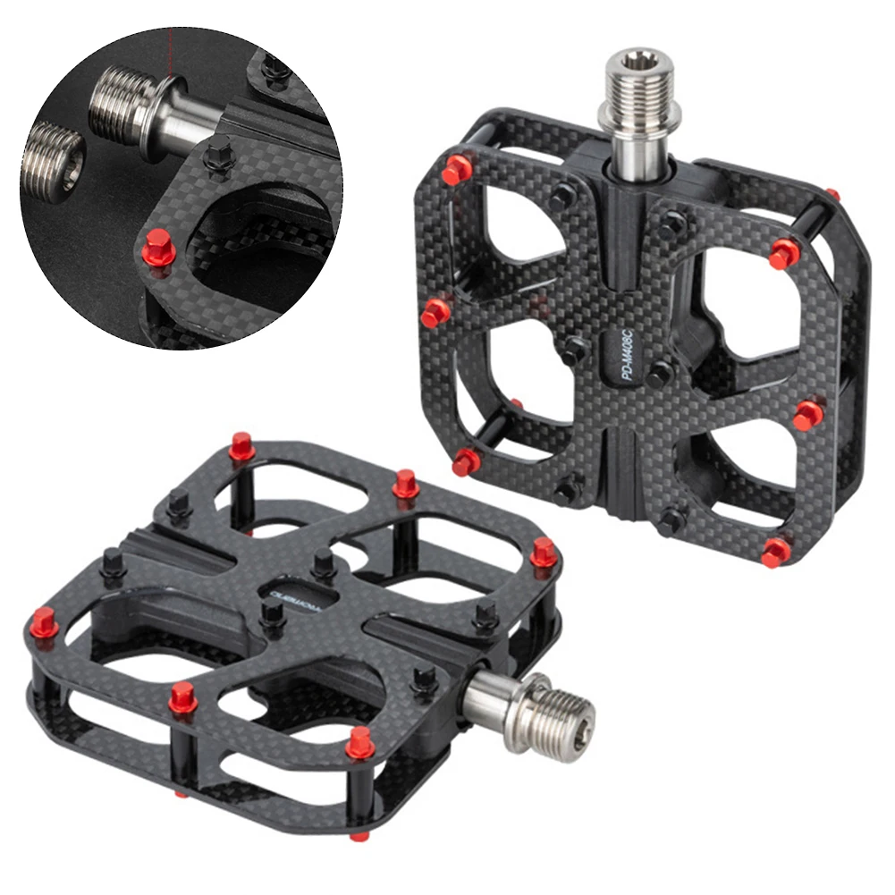Bicycle Pedals Carbon Fiber Titanium Alloy Triple Bearing With Anti-Slip Studs Mountain Bicycle Pedal Bicycle Accessories
Bicycle Pedals Carbon Fiber Titanium Alloy Triple Bearing With Anti-Slip Studs Mountain Bicycle Pedal Bicycle Accessories