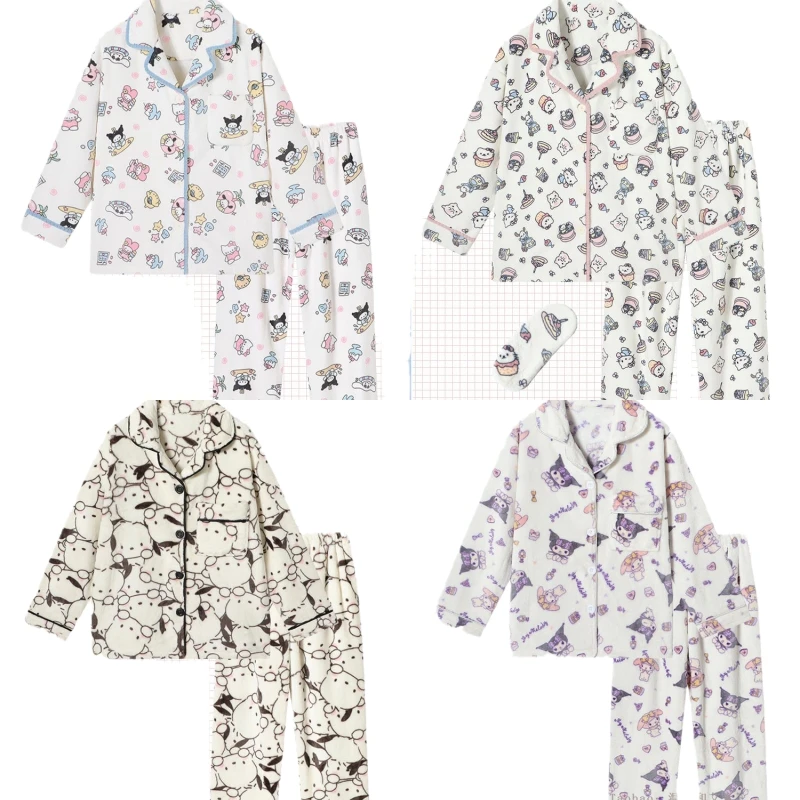 Kawaii Sanrioed Hellokittys Kuromi Winter Thickened Velvet Nightgown Pants Anime Girl Heart Coral Velvet Nightgown Home Clothes
Kawaii Sanrioed Hellokittys Kuromi Winter Thickened Velvet Nightgown Pants Anime Girl Heart Coral Velvet Nightgown Home Clothes