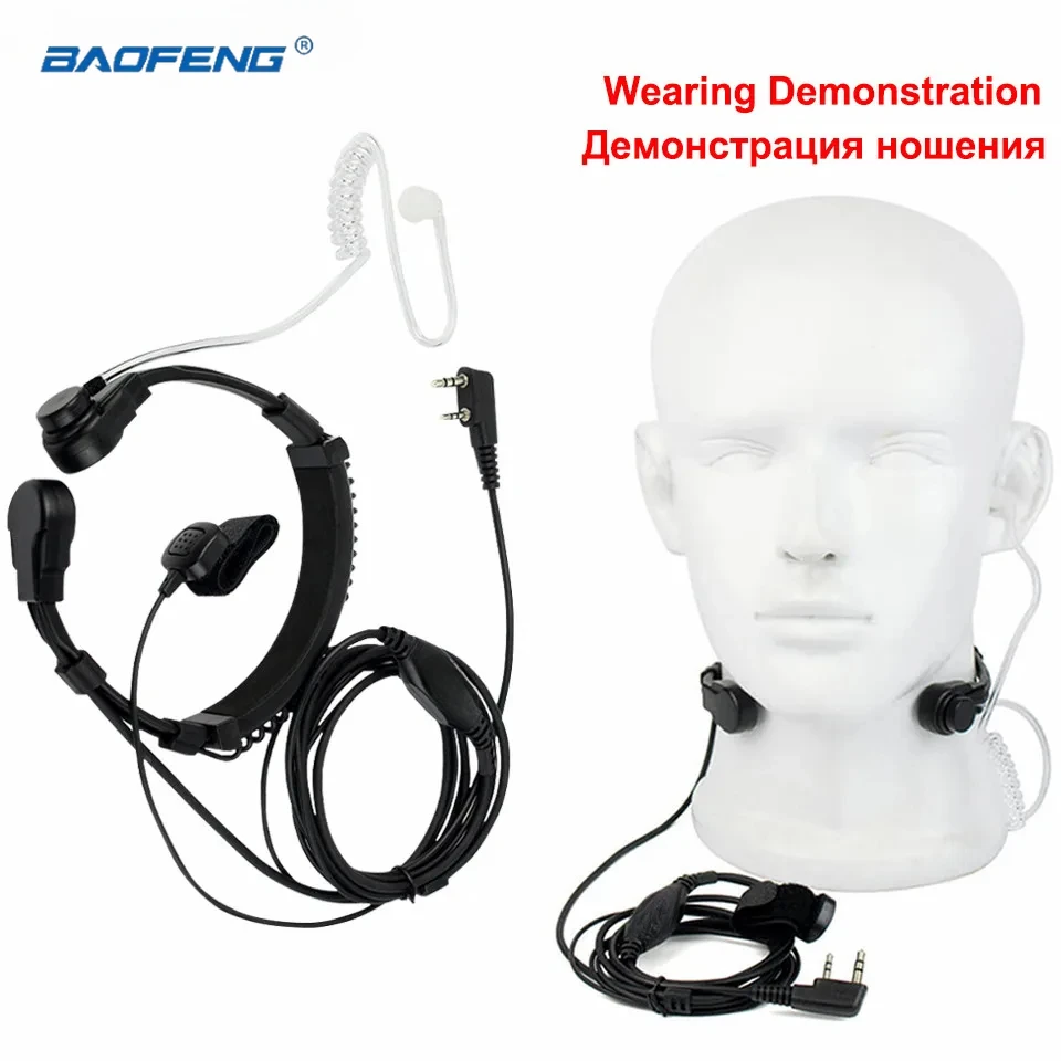 

Finger PTT MIC Air Tube Throat Earpiece Headset Microphone for Motorola 2-Pin GP300 CT150 CT450 CP040 CP200 EP450 Two Way Radio