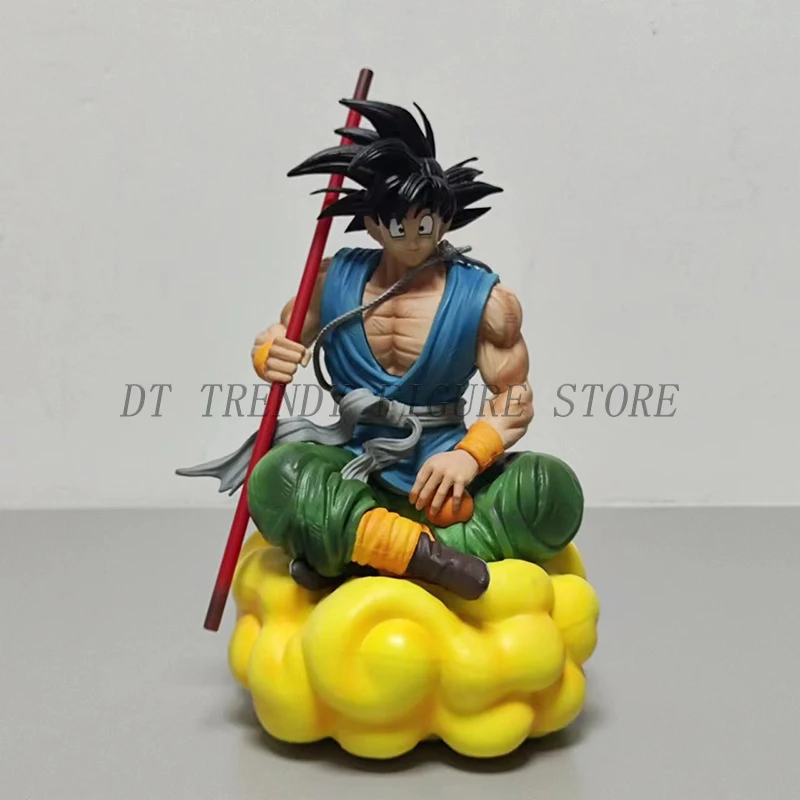 

21cm Anime Dragon Ball Somersault Cloud Son Goku Sitting Posture Action Figure PVC Collection Model Ornament Toy For Childs Gift