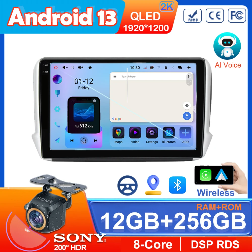 Автомагнитола 2 Din на Android 13 для Peugeot 2008 208 2013-2020, мультимедийный плеер для Carplay, автомобильный стерео GPS, головное устройство, аудио-навигатор
Автомагнитола 2 Din на Android 13 для Peugeot 2008 208 2013-2020, мультимедийный плеер для Carplay, автомобильный стерео GPS, головное устройство, аудио-навигатор
