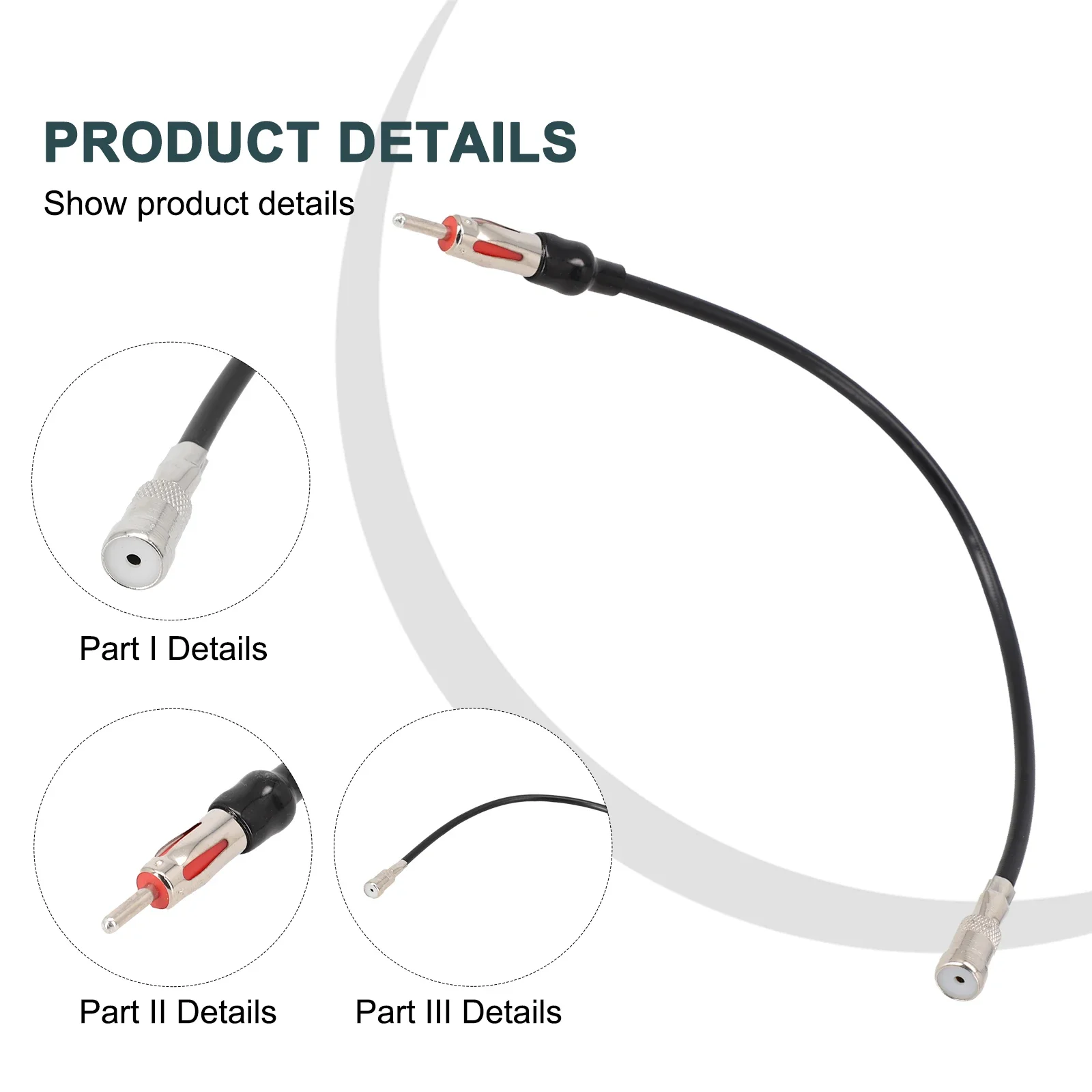 

1pcs Car Radio Antenna Adapter ISO To DIN Cable For FM AM Antenna Audio Converter DAB Car Radio External Parts