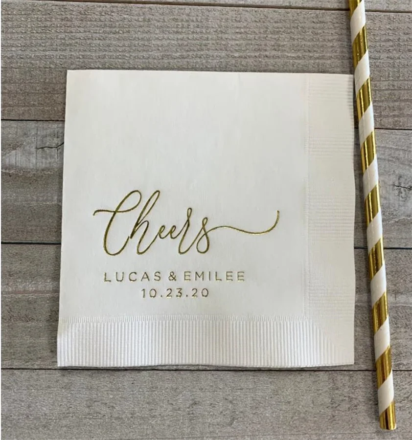 50PCS Personalized Napkins Wedding Napkins Custom Monogram Cheers Rehearsal Dinner Beverage Cocktail Luncheon Dinner Guest Towel
50PCS Personalized Napkins Wedding Napkins Custom Monogram Cheers Rehearsal Dinner Beverage Cocktail Luncheon Dinner Guest Towel