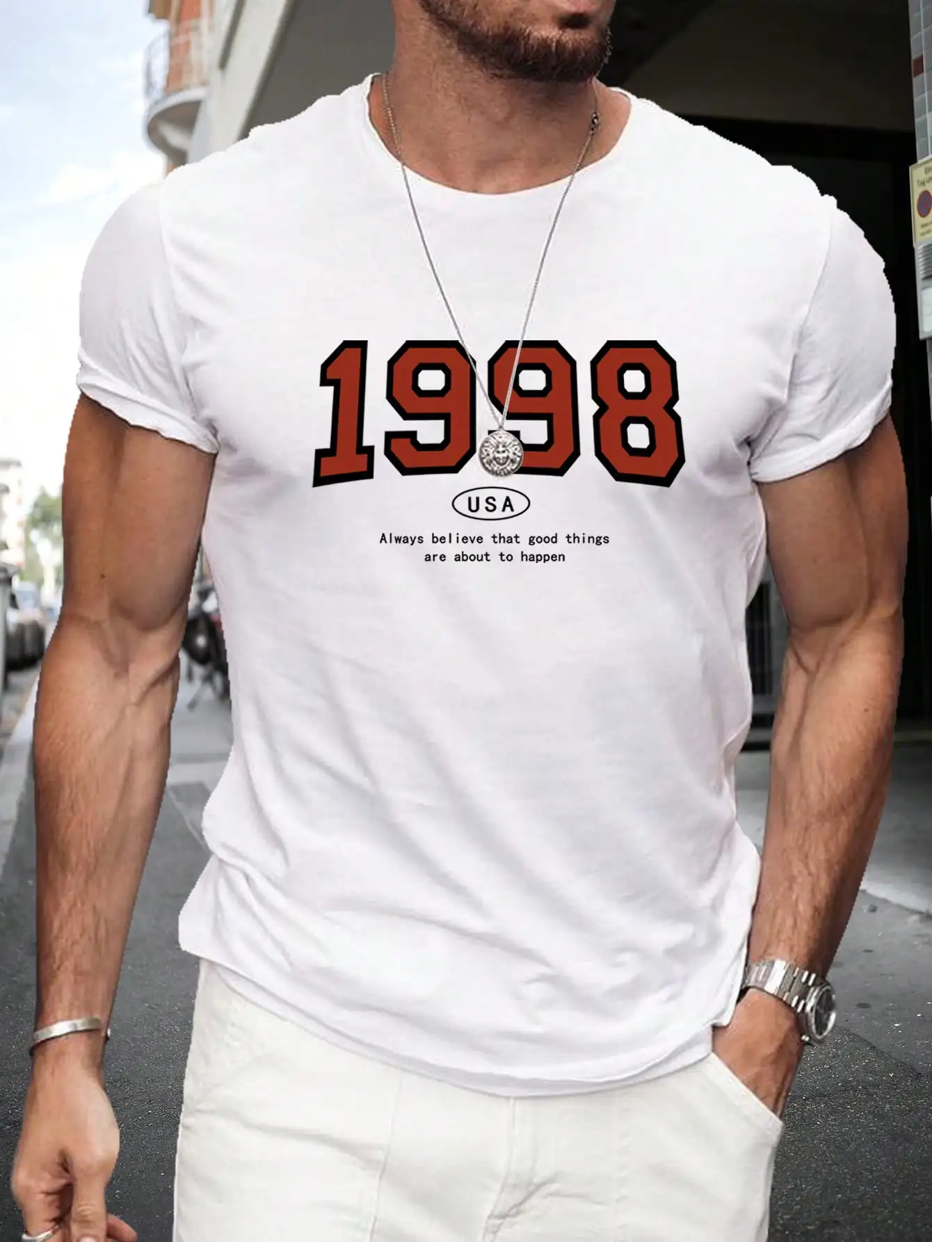 1998 Red Letter Pattern Printed Tshirt For Men Cotton Loose Soft Tee Shirt O-Neck Breathable Clothes Cool Fashion Street T-Shirt 
1998 Red Letter Pattern Printed Tshirt For Men Cotton Loose Soft Tee Shirt O-Neck Breathable Clothes Cool Fashion Street T-Shirt