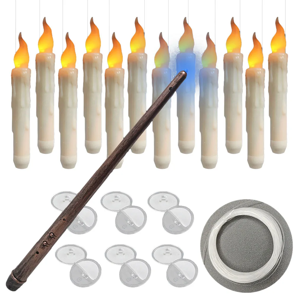 Floating LED Candles Decor 12Pcs Flameless Candle With Wand Remote Control Party Remote Control Long Pole Electronic Candle
Floating LED Candles Decor 12Pcs Flameless Candle With Wand Remote Control Party Remote Control Long Pole Electronic Candle