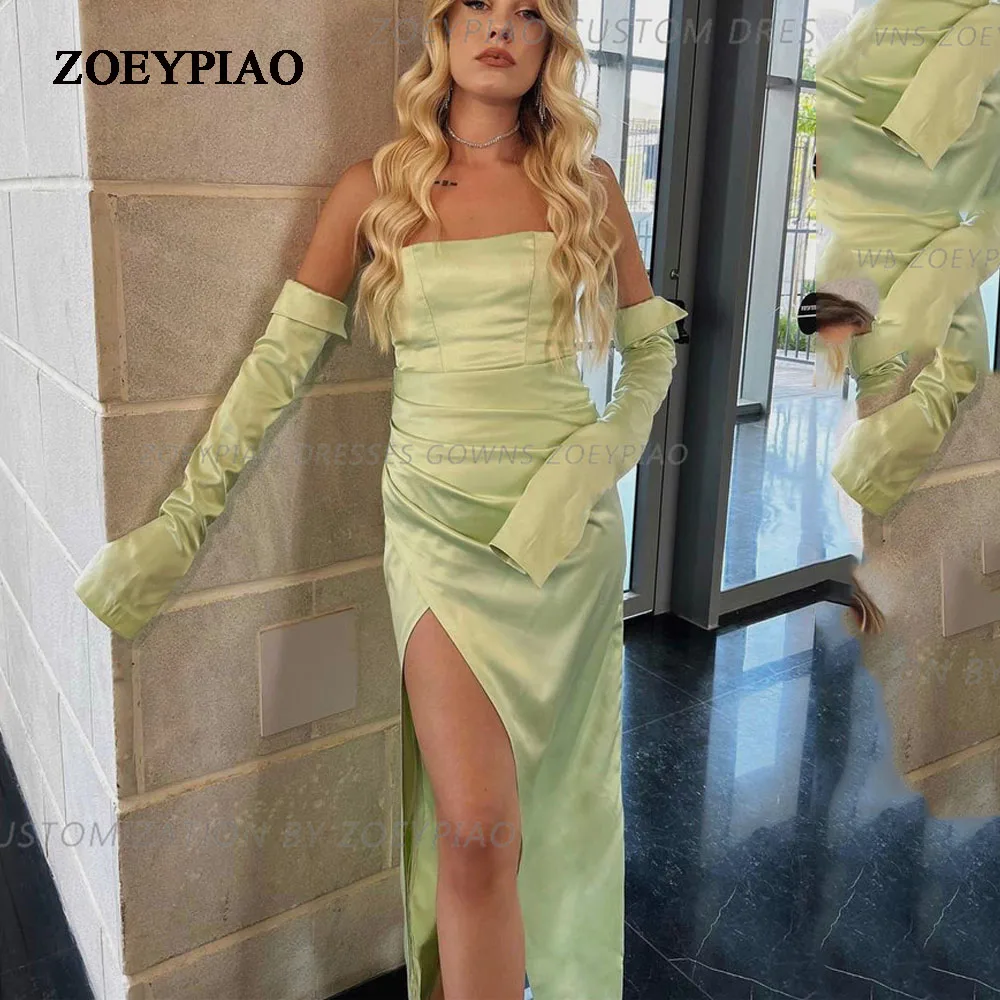 Green Side Slit Israeli Long Evening Party Dress Satin Mermaid Full Sleeves Floor Length Cocktail Fashion Prom Gowns Dresses 
Green Side Slit Israeli Long Evening Party Dress Satin Mermaid Full Sleeves Floor Length Cocktail Fashion Prom Gowns Dresses