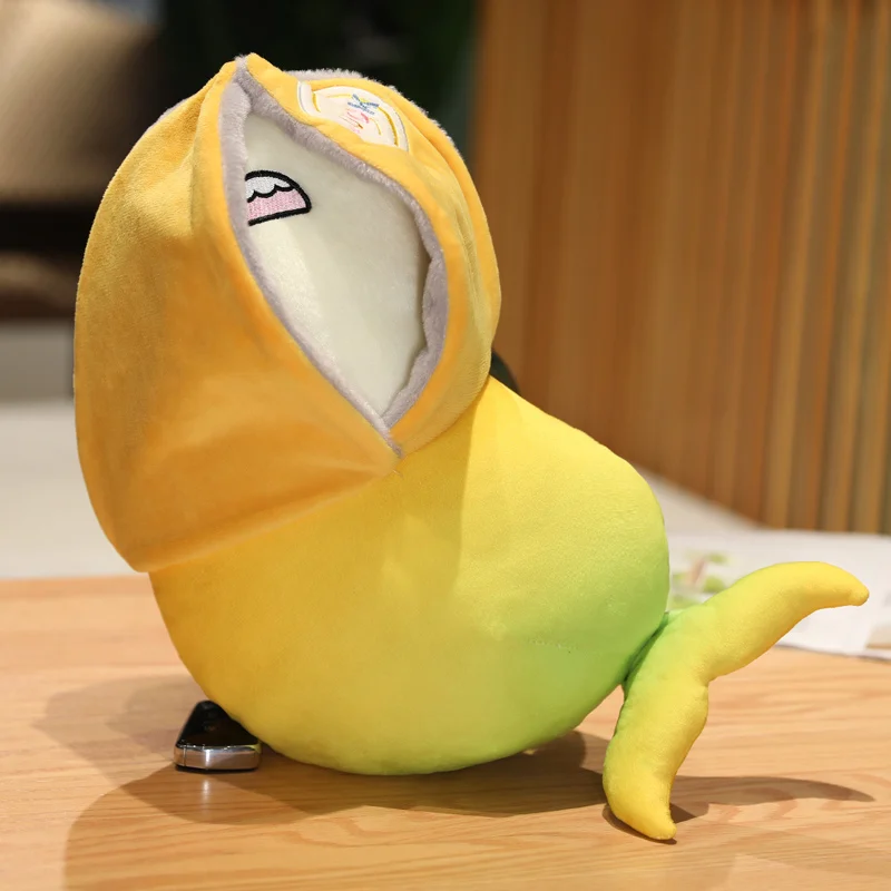 

35-65cm New Mango Shark Plush Toy Stuffed Animal Soft Plushie Funny Shark Turn into Mango Pillow Doll Toys for Kids Girls Gift