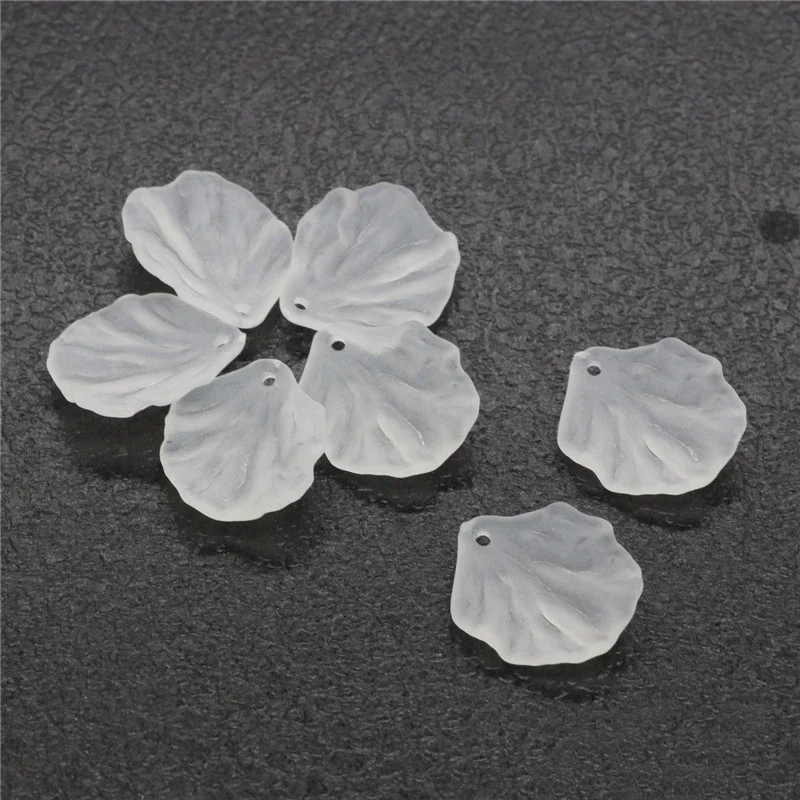 

20Pcs 19*17mm Matte White Acrylic Flower Petal Cabbage Charms for Necklace Earring Making DIY Handmade Jewelry Accessory Finding