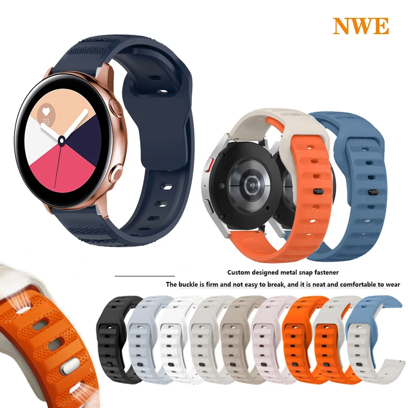 Ремешок спортивный силиконовый для наручных часов, браслет для Samsung Galaxy Watch Active 2 40 мм 44 мм 4 / 5 / Pro/6, 20 мм
Ремешок спортивный силиконовый для наручных часов, браслет для Samsung Galaxy Watch Active 2 40 мм 44 мм 4 / 5 / Pro/6, 20 мм