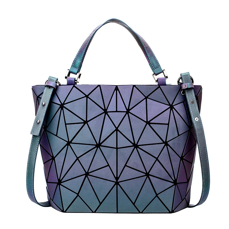 

Luminous bao ladies bag geometric bags for women 2023 Quilted Shoulder Bags Laser Plain Folding female Handbags bolsa feminina