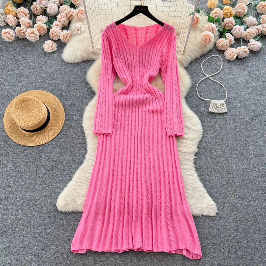 RDMQ 2023 Vestidos Para Mujer Knitted Solid Autumn Winter Vintage Korean Fashion Women Dress Elegant High Waist Long Dresses
RDMQ 2023 Vestidos Para Mujer Knitted Solid Autumn Winter Vintage Korean Fashion Women Dress Elegant High Waist Long Dresses