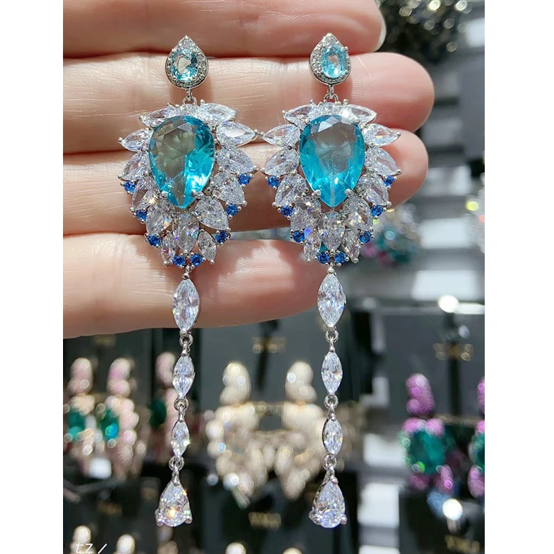 Cubic Zirconia Luxury Earrings for Women 2022 Trendy Blue Purple Drop Earrings Woman Long Tassel Party Jewelry Gift
Cubic Zirconia Luxury Earrings for Women 2022 Trendy Blue Purple Drop Earrings Woman Long Tassel Party Jewelry Gift