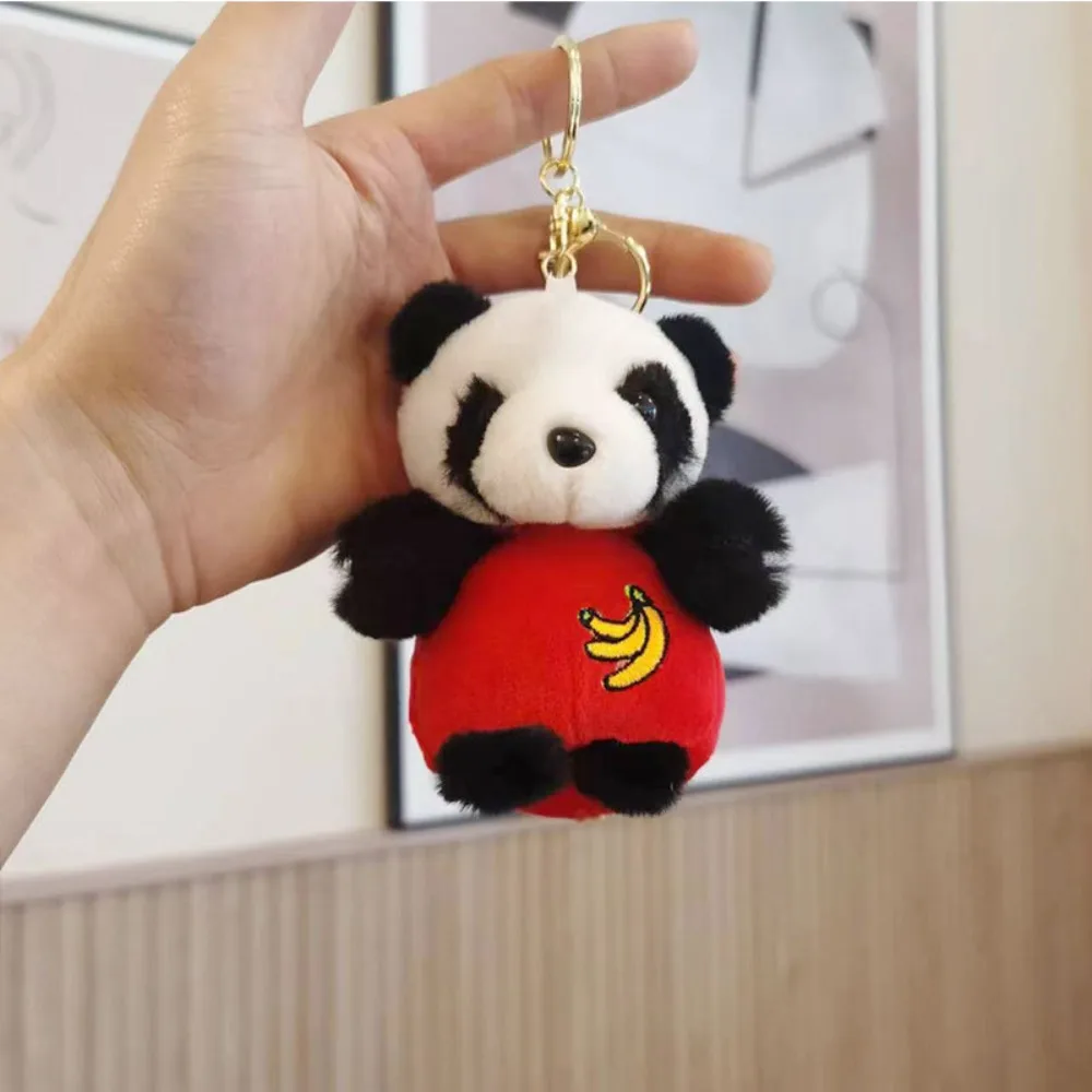 

Gift Cute Tourist Souvenirs Short Pile Panda Key Ring Backpack Bag Key Chain Car Pendant Chinese Style Trinkets