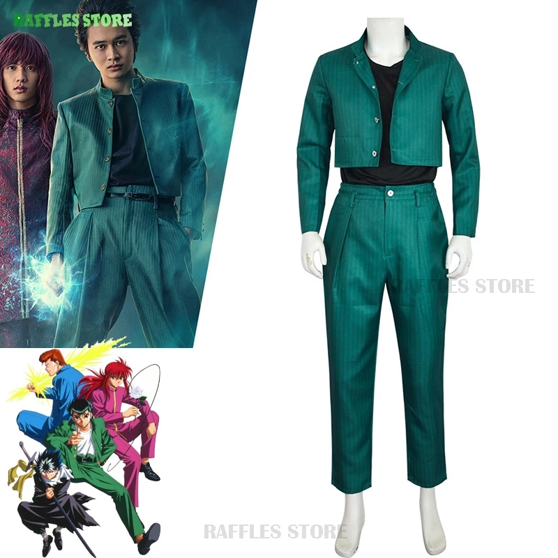 

New Movie YuYu Hakusho Yusuke Urameshi Cosplay Costume Yusuke Ghost Fighter Takumi Kitamura School Uniform Costume Men Suit