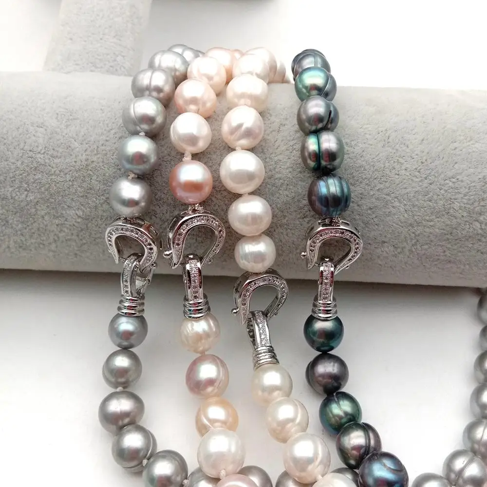 Hand knotted necklace 10-11mm white black gray multicolor nearly round pearl 17inch for women fashion jewelry
Hand knotted necklace 10-11mm white black gray multicolor nearly round pearl 17inch for women fashion jewelry