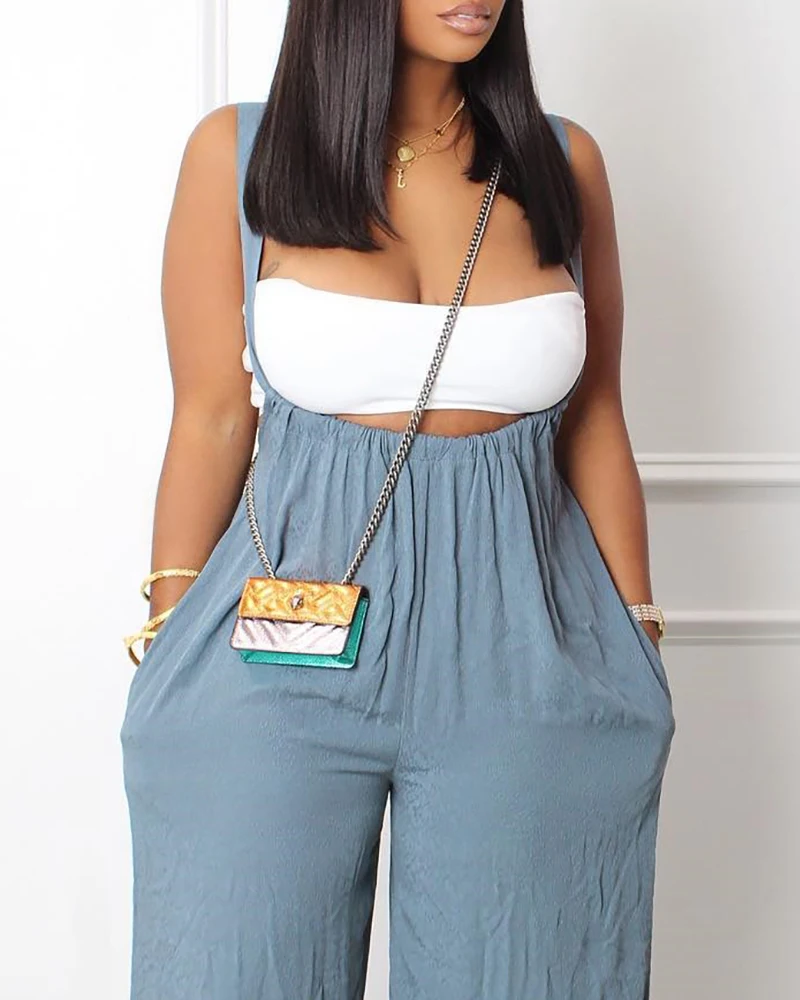 2022 Fashion Women Onesie Sexy Club Casual Sleeveless Asymmetrical Neck Pocket Design Wide Leg Suspender Jumpsuit
2022 Fashion Women Onesie Sexy Club Casual Sleeveless Asymmetrical Neck Pocket Design Wide Leg Suspender Jumpsuit