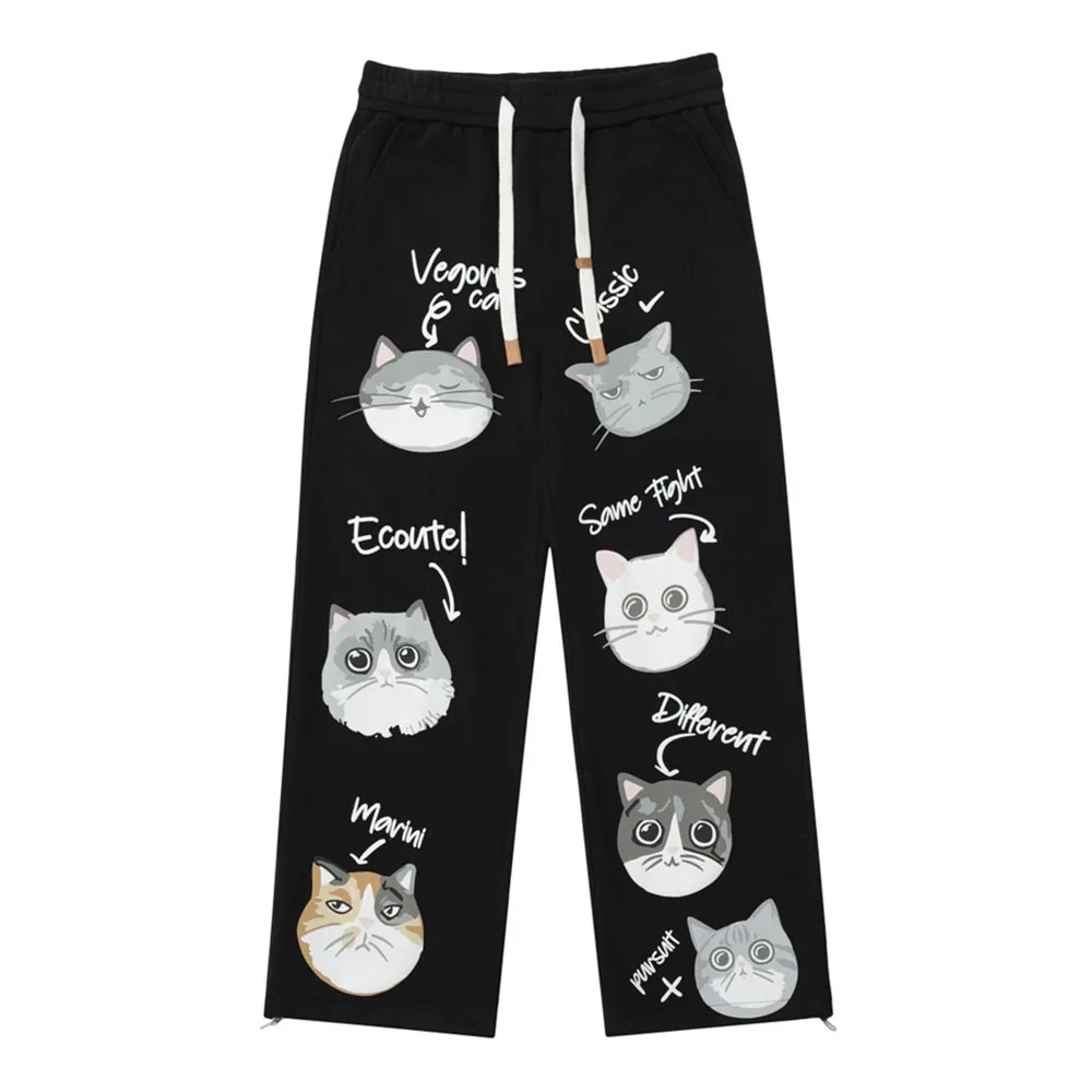 Черно-белые брюки в стиле хип-хоп с мультяшным принтом, мужские и женские повседневные брюки с эластичной резинкой на талии, черные и белые
Черно-белые брюки в стиле хип-хоп с мультяшным принтом, мужские и женские повседневные брюки с эластичной резинкой на талии, черные и белые