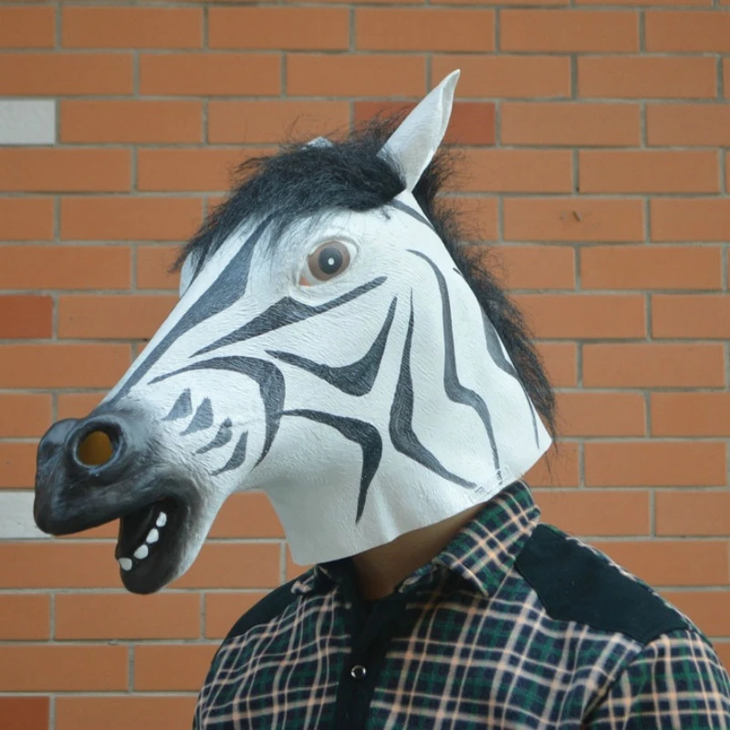 

Halloween Head Zebra Mask Fancy Dress Party Animal Cosplay Carnival Costume Accessories Latex Mask Halloween Cosplay Mask
