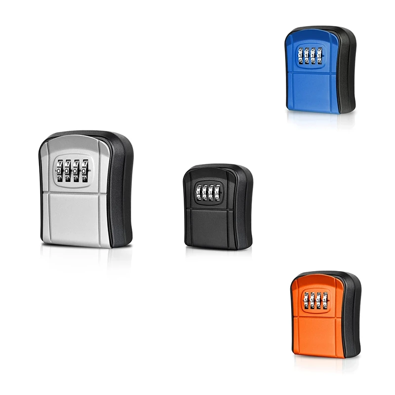 

Key Box Wall Mounted Mini Key Safe Outdoor Key Box With Resettable 4-Digit Numeric Code Waterproof Key Box
