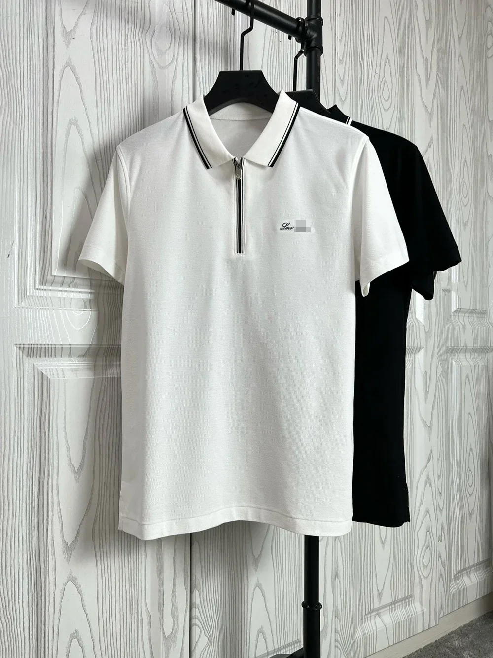 

BILLIONAIRE BLSK CPRT T-Shirt men cotton 2024 summer new thin business embroidery zipper fashion M-3XL Short sleeve Shirt