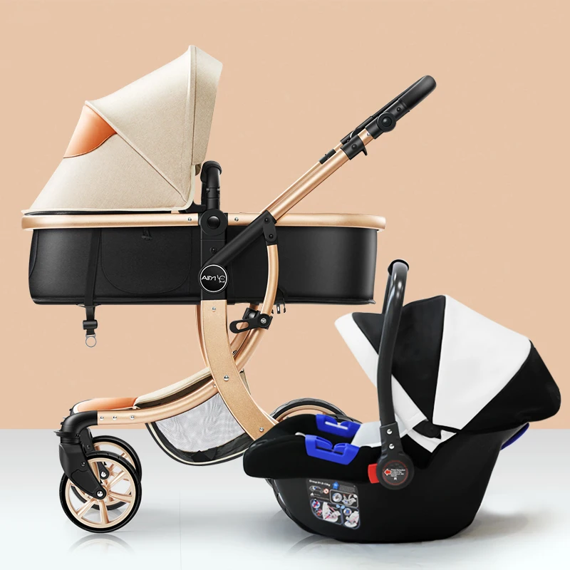 

New Baby stroller can sit and lie high landscape baby children light folding newborn 0-3 years old stroller bassinet stroller