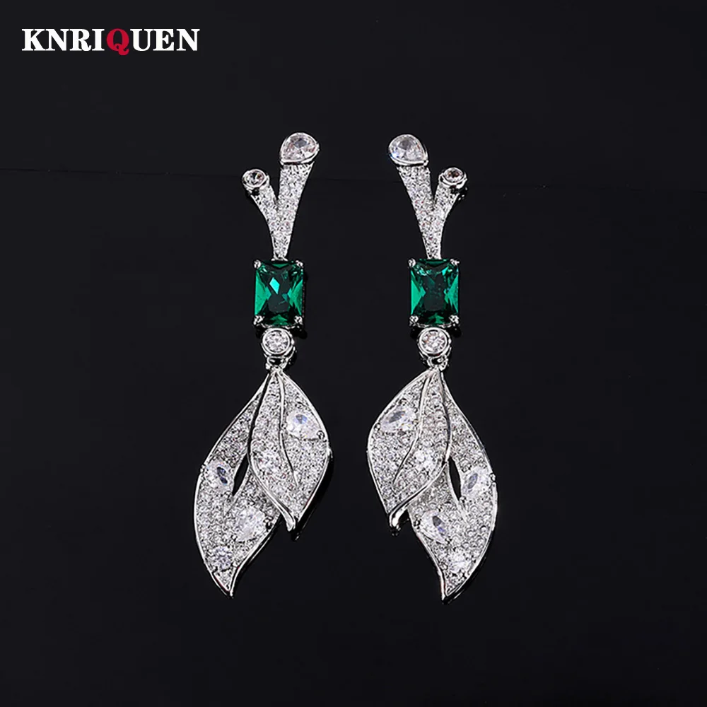 

2023 New 5*7mm Emerald Ruby Drop Earrings for Women Charms Gemstone Party Wedding Fine Jewelry Female Gift Vintage Accessories