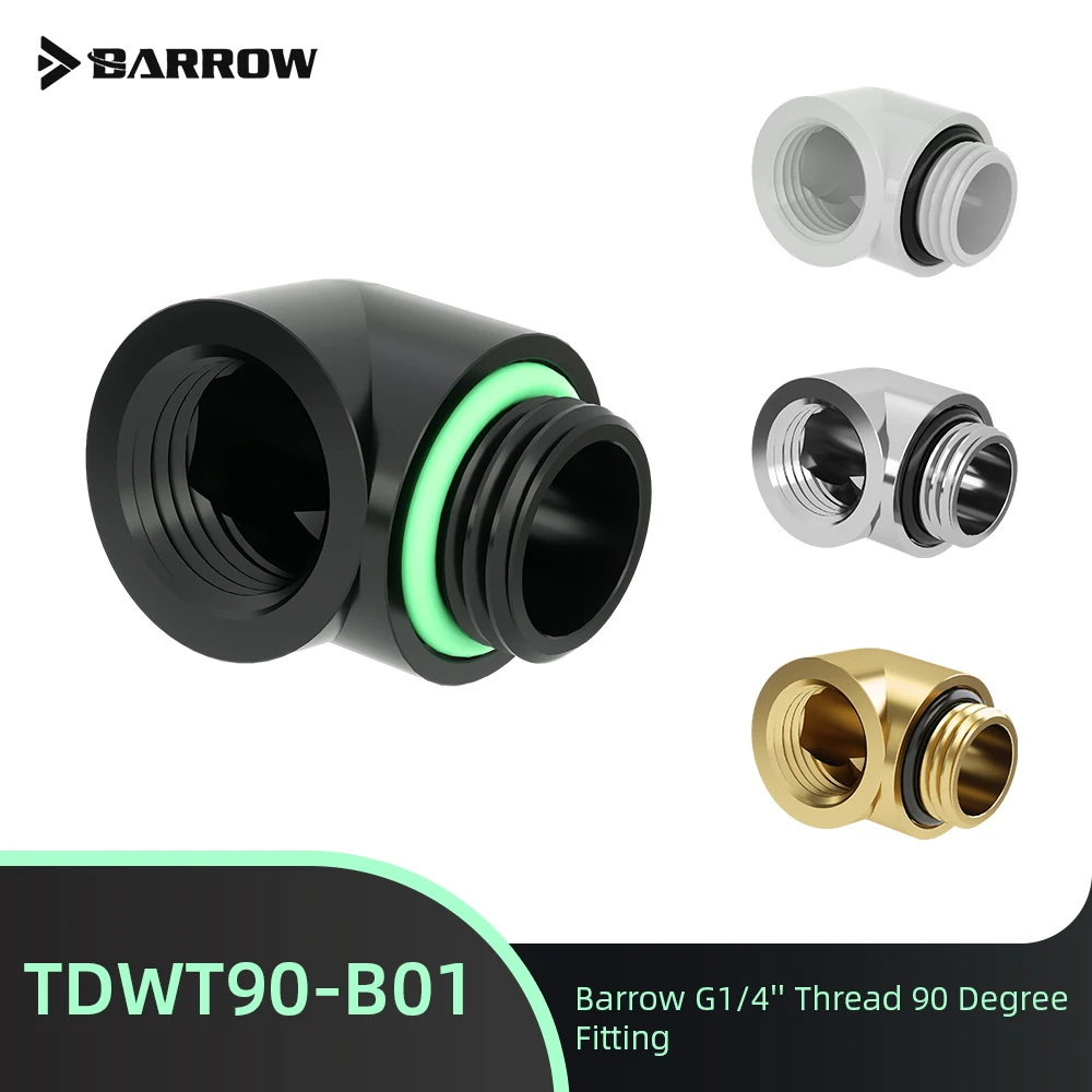 

Barrow Water Cooling 90° Connector TDWT90-B01 G1/4 Male To Female Hard Tube Fittings PC Liquid Cooling Build Angled Adapter