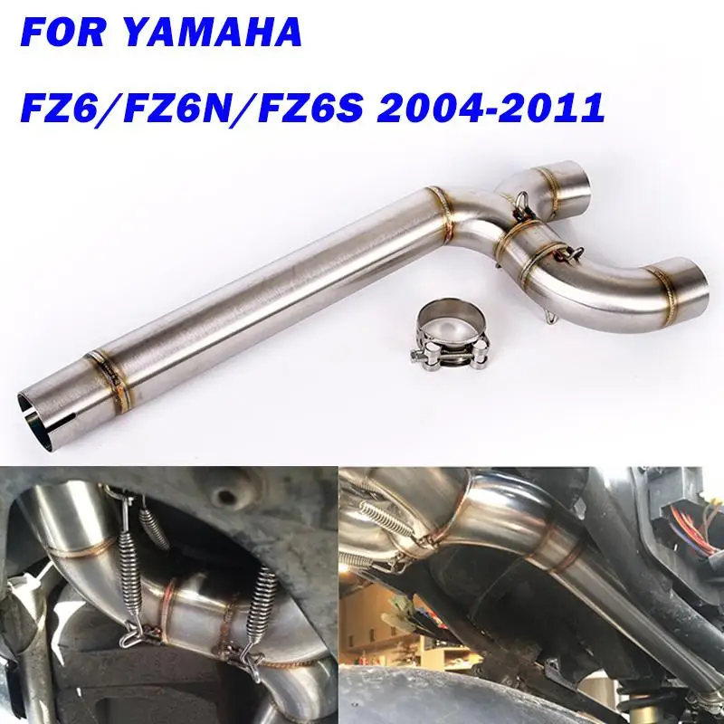 

51MM For Yamaha FZ6/FZ6N/FZ6S 2004-2011 Motorcycle Exhaust Muffler Mid Link Pipe Stainless Steel Connect Tail Escape