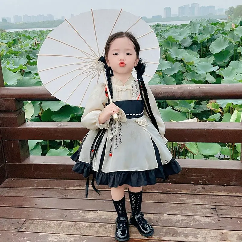Kawaii Child Spring and Autumn Children's Clothing Girls Dress Cute Cartoon Chinese Style Fashion Ink Painting Tutu Skirt
Kawaii Child Spring and Autumn Children's Clothing Girls Dress Cute Cartoon Chinese Style Fashion Ink Painting Tutu Skirt