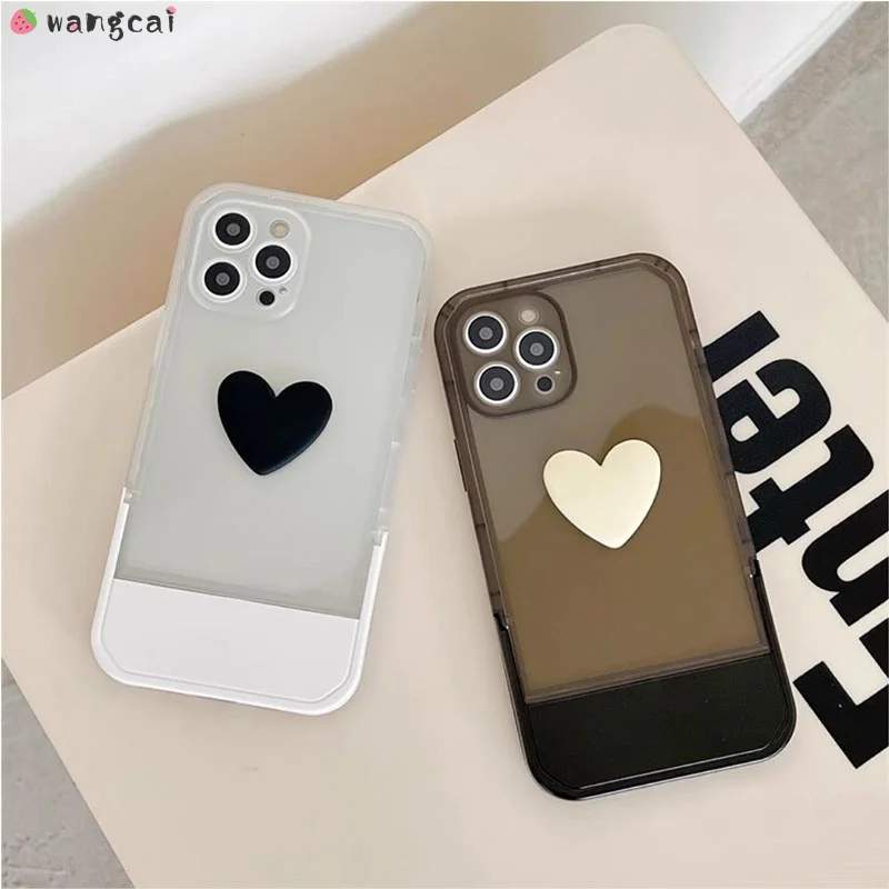 

For Vivo Y20 Y20s Y20i Y20a Y12a Y12s Y12 Y19 Y17 Y15 Phone Case Loving Love Heart Invisible Standing Holder Soft Case Cover