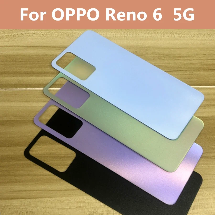 

6,43 "для Oppo Reno6 5G задняя крышка аккумулятора, заднее стекло, заднее стекло для OPPO Reno 6 Чехол, крышка аккумулятора, запасные части для ремонта