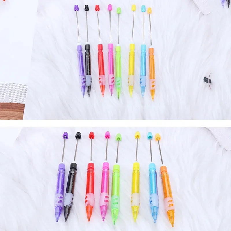 

100pcs Plastic Bead Infinity Pencils Art Supplies Beadable Eternal Kids Pencil Cute Korean Stationery School Supplies
