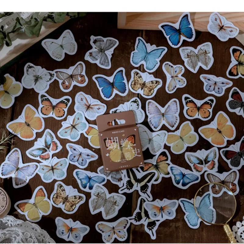 46Pcs Cartoon Scrapbook Graffiti Butterfly Stickers Creative DIY Guitar Album Stationery Decoration Sealing Stickers Toy
46Pcs Cartoon Scrapbook Graffiti Butterfly Stickers Creative DIY Guitar Album Stationery Decoration Sealing Stickers Toy