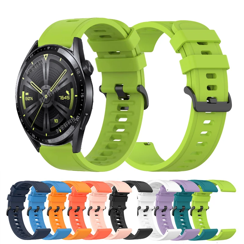 

Sport Replacement Strap For Huawei Watch GT 3 42mm 46mm/GT 3 Pro 43mm/GT2/2E/Runner/Watch 3 Pro 20mm 22mm Silicone Band Bracelet