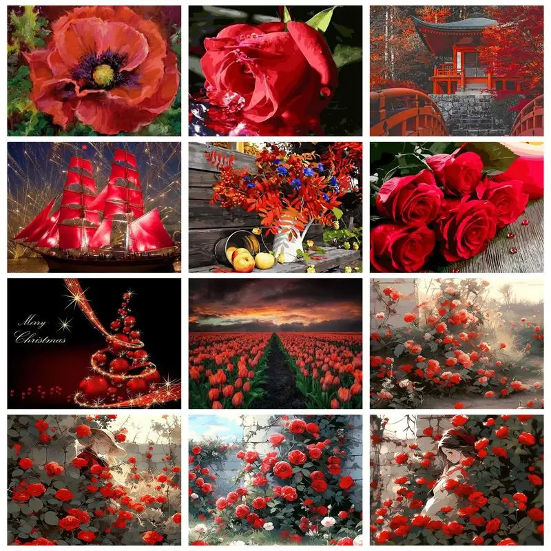 

RUOPOTY Diy Painting By Numbers Flowers Picture By Numbers For Adults Abstract On Canvas Paint By Numbers Kits Home Decors