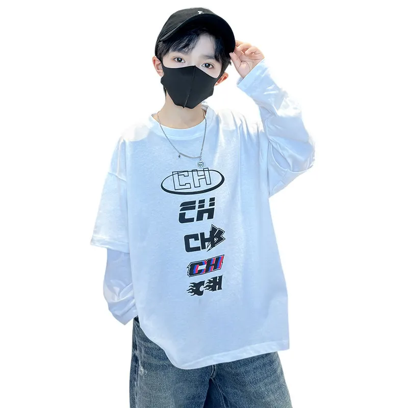 Spring 2024 Korean Toddler Boy Tshirts Pullovers Cotton Letter Baby Boy Top Fake Two Pieces Long Sleeve Loose Young Kid Boy Tees
Spring 2024 Korean Toddler Boy Tshirts Pullovers Cotton Letter Baby Boy Top Fake Two Pieces Long Sleeve Loose Young Kid Boy Tees