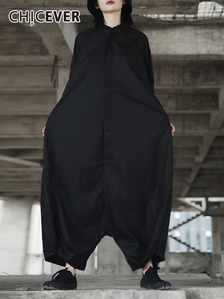 CHICEVER Summer Minimalist Jumpsuit For Women Round Neck Short Sleeve Patchwork Single Breasted Solid Loose Jumpsuits Female New
CHICEVER Summer Minimalist Jumpsuit For Women Round Neck Short Sleeve Patchwork Single Breasted Solid Loose Jumpsuits Female New