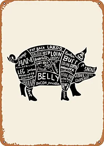 Parts of Pork Vintage Look Metal Sign Patent Art Prints Retro Gift 8x12 Inch 
Parts of Pork Vintage Look Metal Sign Patent Art Prints Retro Gift 8x12 Inch