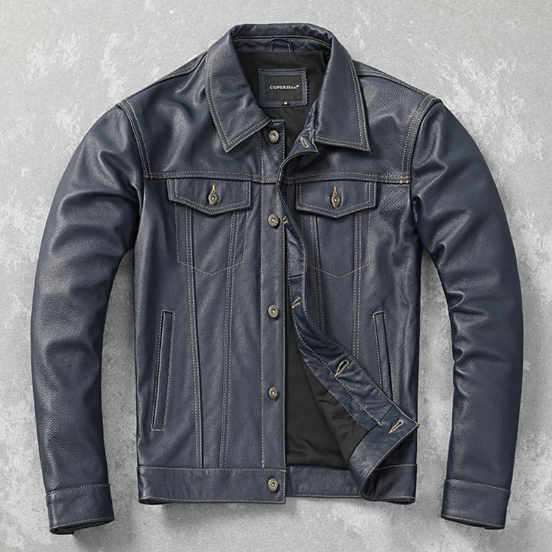 2023 Spring Autumn Men New Genuine Cowhide Coats Men's Real Leather Jackets Clothes Male Casual Single Breasted Outerwear F451
2023 Spring Autumn Men New Genuine Cowhide Coats Men's Real Leather Jackets Clothes Male Casual Single Breasted Outerwear F451